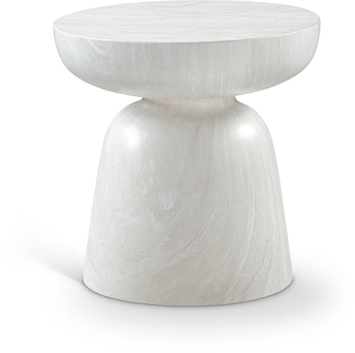 Meridian Furniture - Avellino Marble Finish Indoor/Outdoor Concrete End Table - 99052White-ET - GreatFurnitureDeal