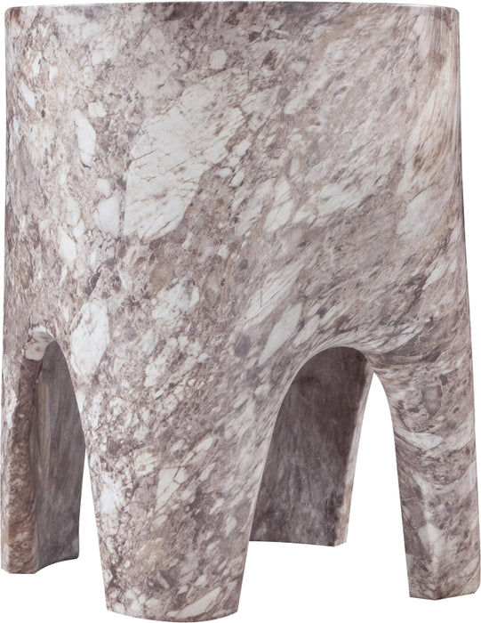 Meridian Furniture - Foligno Marble Finish Indoor/Outdoor Concrete End Table - 99054Brown-ET - GreatFurnitureDeal