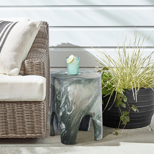 Meridian Furniture - Foligno Marble Finish Indoor/Outdoor Concrete End Table - 99054Green-ET - GreatFurnitureDeal