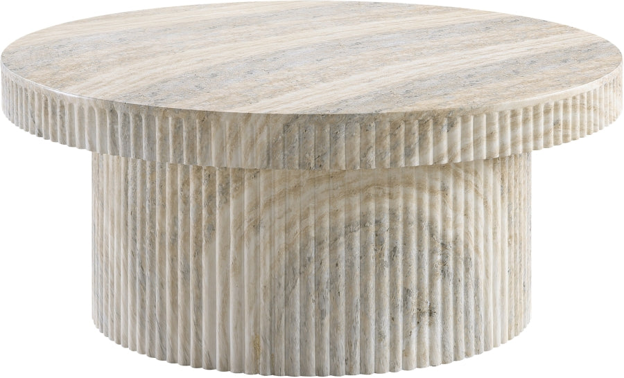 Meridian Furniture - Legatto Travertine Finish Indoor/Outdoor Concrete Coffee Table - 99061Travertine-CT - GreatFurnitureDeal