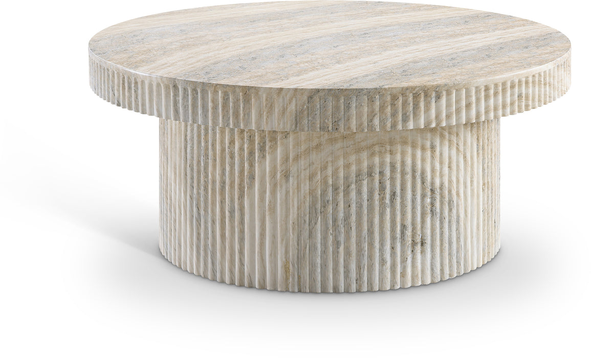 Meridian Furniture - Legatto Travertine Finish Indoor/Outdoor Concrete Coffee Table - 99061Travertine-CT - GreatFurnitureDeal