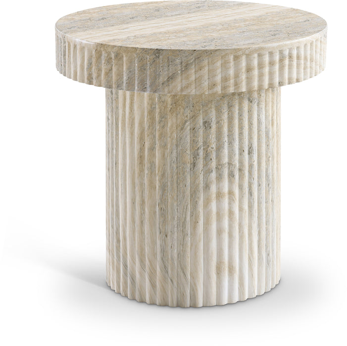 Meridian Furniture - Legatto Travertine Finish Indoor/Outdoor Concrete End Table - 99061Travertine-ET - GreatFurnitureDeal