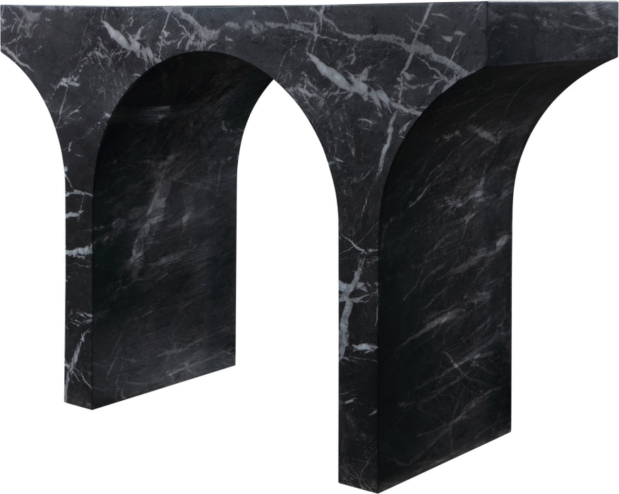 Meridian Furniture - Pomezia Marble Finish Concrete Console Table - 99073Black-T - GreatFurnitureDeal