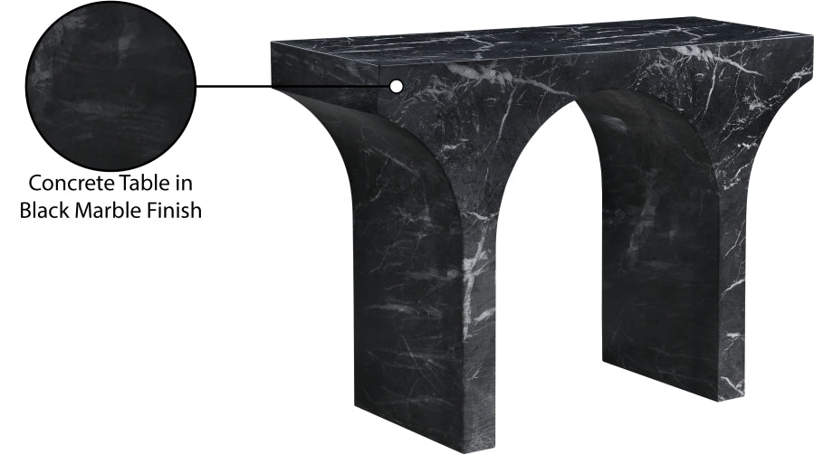 Meridian Furniture - Pomezia Marble Finish Concrete Console Table - 99073Black-T - GreatFurnitureDeal