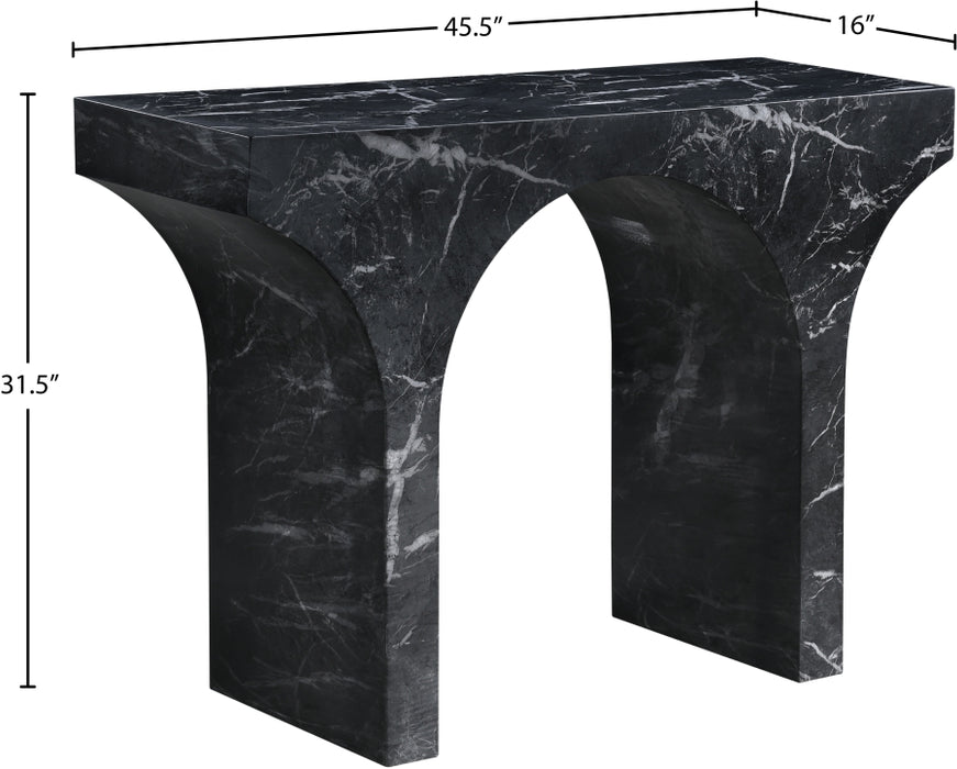 Meridian Furniture - Pomezia Marble Finish Concrete Console Table - 99073Black-T - GreatFurnitureDeal