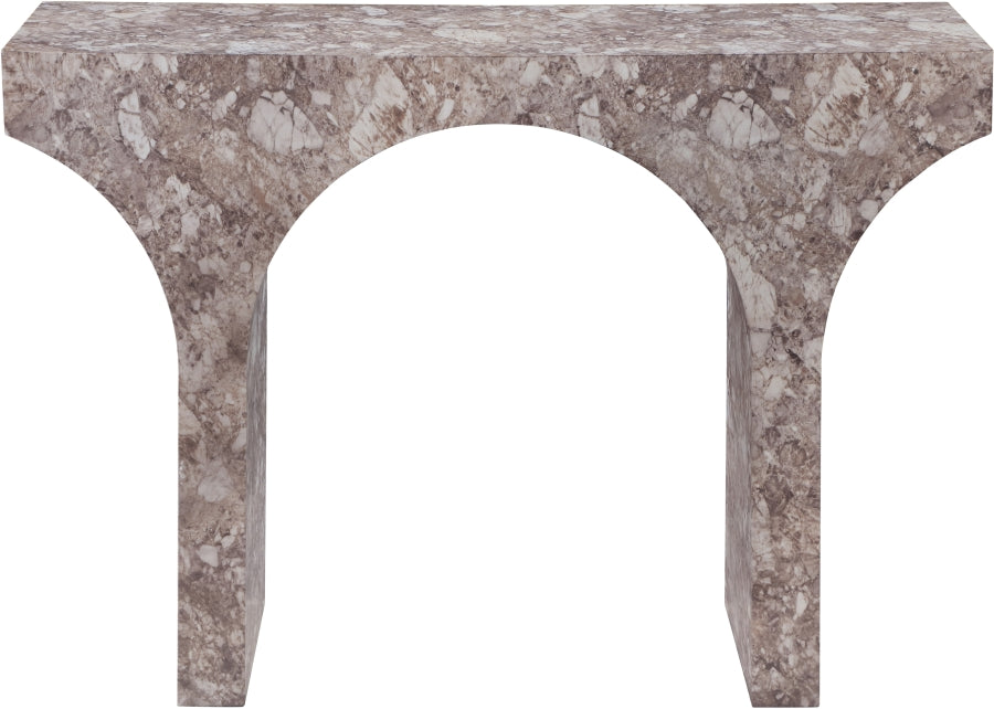 Meridian Furniture - Pomezia Marble Finish Concrete Console Table - 99073Brown-T - GreatFurnitureDeal