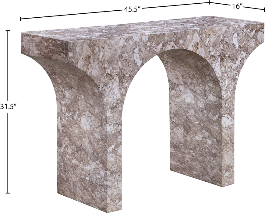 Meridian Furniture - Pomezia Marble Finish Concrete Console Table - 99073Brown-T - GreatFurnitureDeal