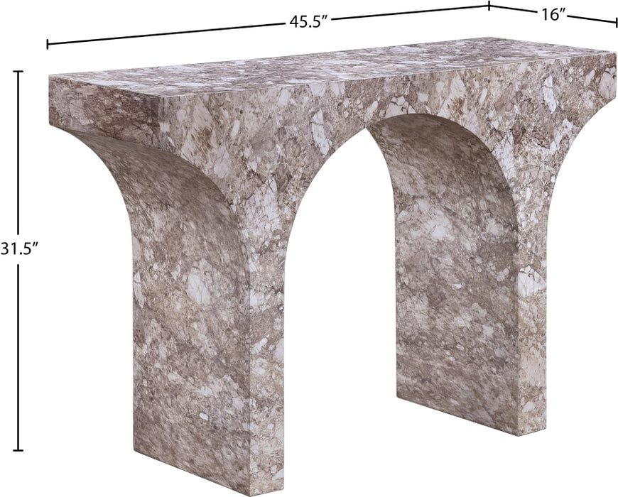 Meridian Furniture - Pomezia Marble Finish Concrete Console Table - 99073Brown-T - GreatFurnitureDeal