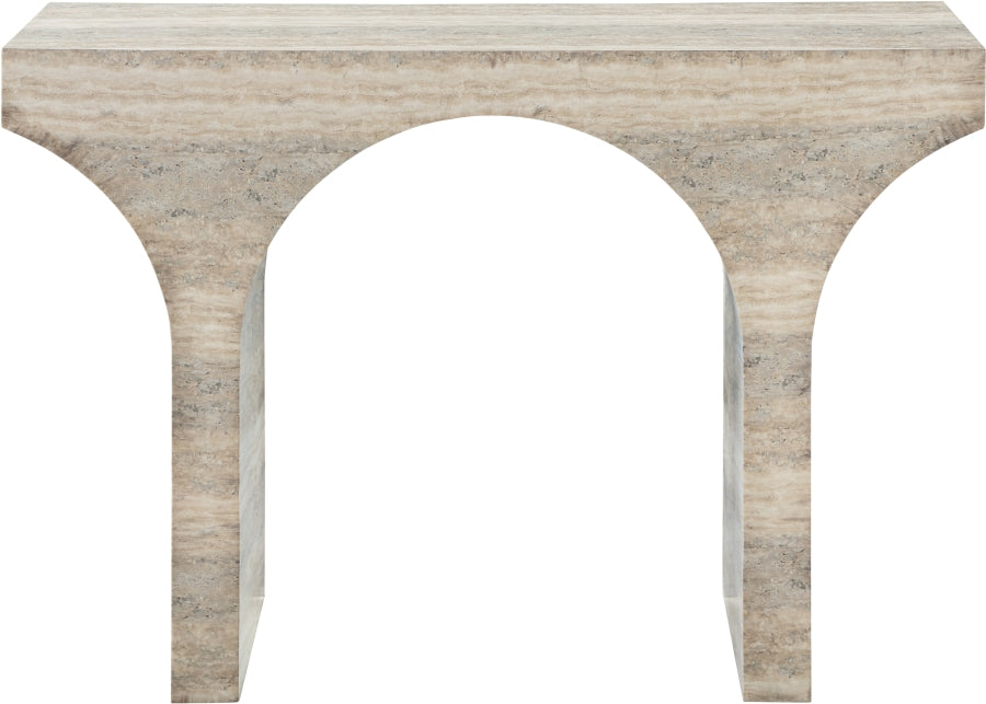 Meridian Furniture - Pomezia Travertine Finish Concrete Console Table - 99073Travertine-T - GreatFurnitureDeal