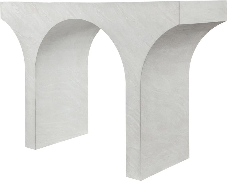 Meridian Furniture - Pomezia Marble Finish Concrete Console Table - 99073White-T - GreatFurnitureDeal