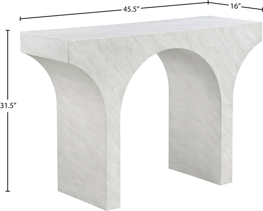 Meridian Furniture - Pomezia Marble Finish Concrete Console Table - 99073White-T - GreatFurnitureDeal