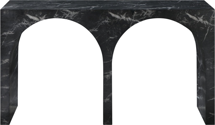 Meridian Furniture - Faenza Marble Finish Concrete Console Table - 99074Black-T - GreatFurnitureDeal