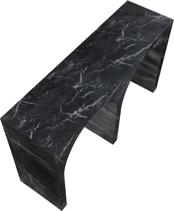 Meridian Furniture - Faenza Marble Finish Concrete Console Table - 99074Black-T - GreatFurnitureDeal