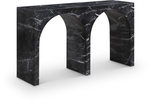 Meridian Furniture - Faenza Marble Finish Concrete Console Table - 99074Black-T - GreatFurnitureDeal