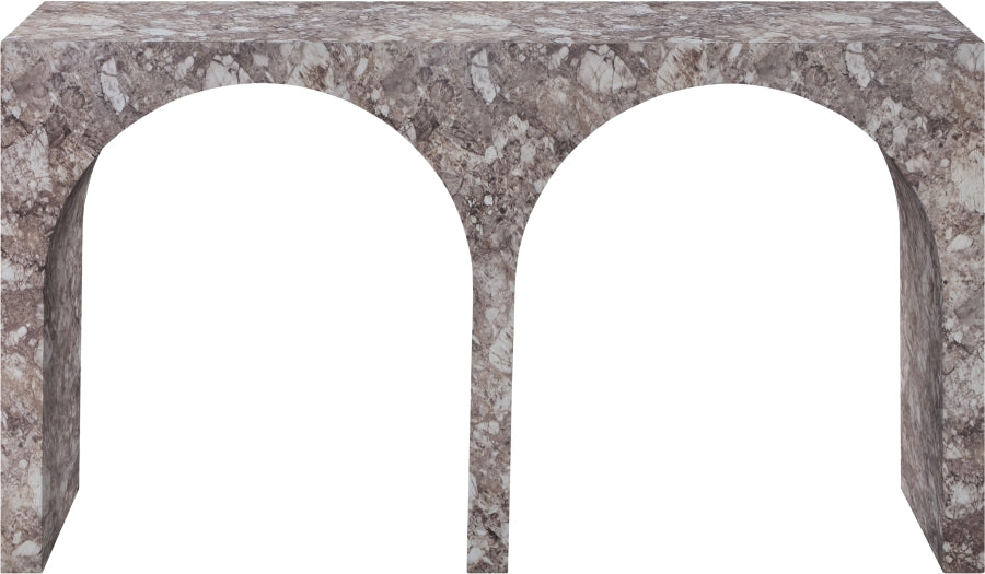 Meridian Furniture - Faenza Marble Finish Concrete Console Table - 99074Brown-T - GreatFurnitureDeal
