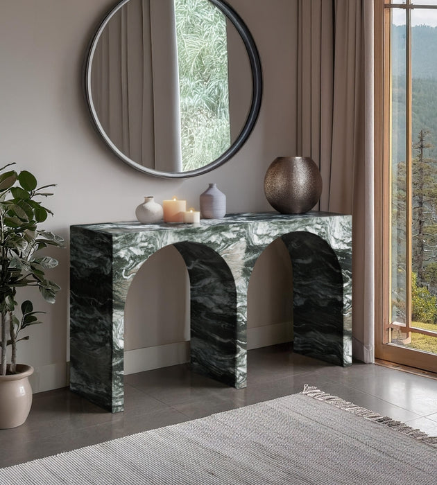 Meridian Furniture - Faenza Marble Finish Concrete Console Table - 99074Green-T - GreatFurnitureDeal