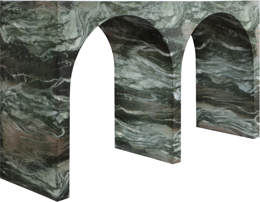Meridian Furniture - Faenza Marble Finish Concrete Console Table - 99074Green-T - GreatFurnitureDeal
