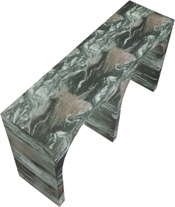 Meridian Furniture - Faenza Marble Finish Concrete Console Table - 99074Green-T - GreatFurnitureDeal