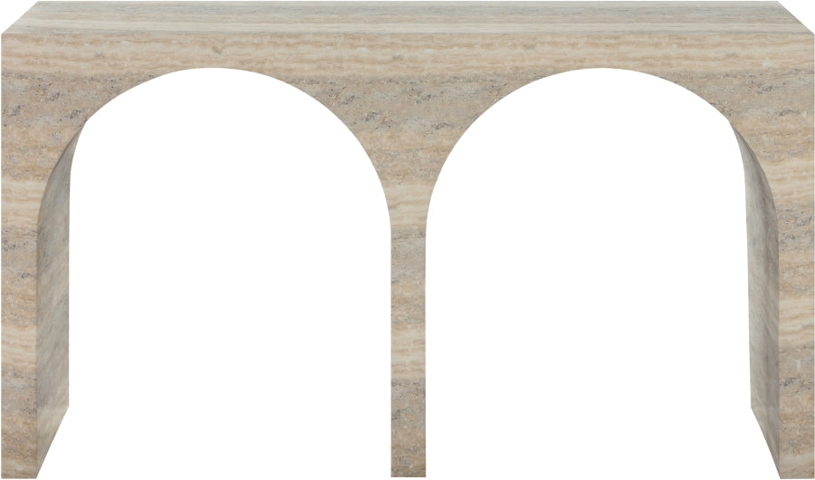 Meridian Furniture - Faenza Travertine Finish Concrete Console Table - 99074Travertine-T - GreatFurnitureDeal