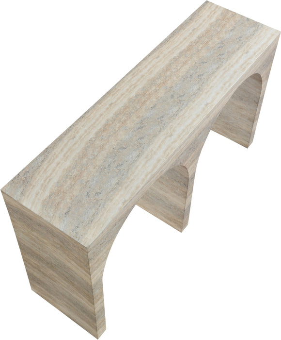 Meridian Furniture - Faenza Travertine Finish Concrete Console Table - 99074Travertine-T - GreatFurnitureDeal