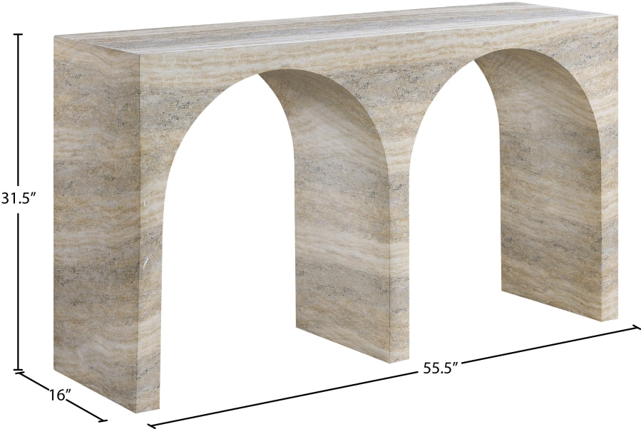 Meridian Furniture - Faenza Travertine Finish Concrete Console Table - 99074Travertine-T - GreatFurnitureDeal