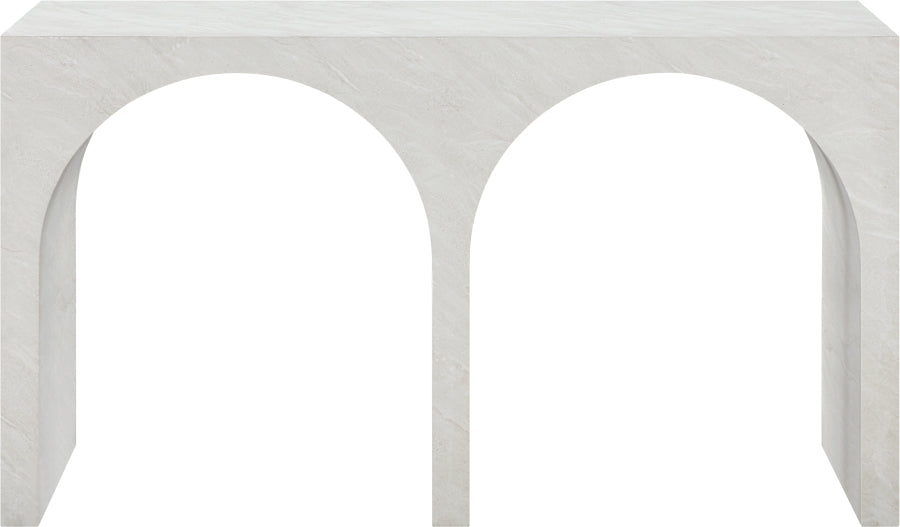 Meridian Furniture - Faenza Marble Finish Concrete Console Table - 99074White-T - GreatFurnitureDeal