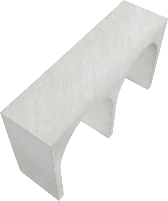 Meridian Furniture - Faenza Marble Finish Concrete Console Table - 99074White-T - GreatFurnitureDeal
