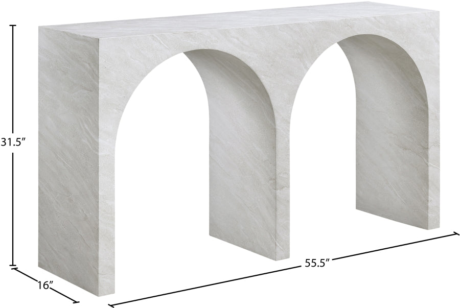 Meridian Furniture - Faenza Marble Finish Concrete Console Table - 99074White-T - GreatFurnitureDeal