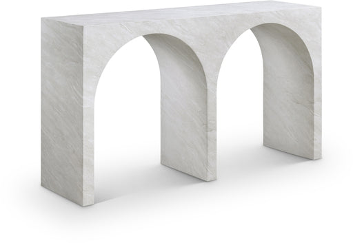 Meridian Furniture - Faenza Marble Finish Concrete Console Table - 99074White-T - GreatFurnitureDeal