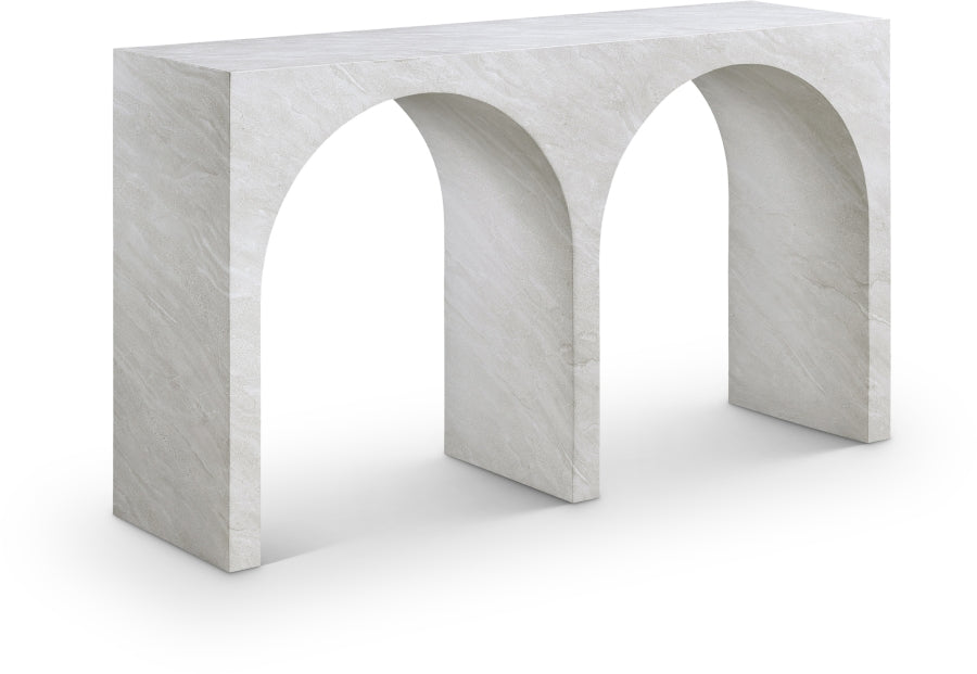 Meridian Furniture - Faenza Marble Finish Concrete Console Table - 99074White-T - GreatFurnitureDeal