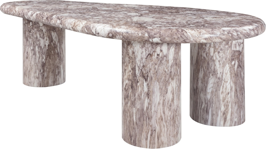 Meridian Furniture - Sassari Marble Finish Indoor/Outdoor Concrete Coffee Table - 99095Brown-CT - GreatFurnitureDeal