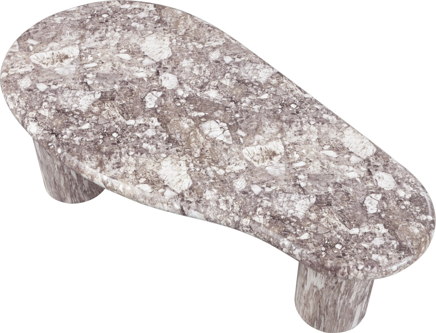 Meridian Furniture - Sassari Marble Finish Indoor/Outdoor Concrete Coffee Table - 99095Brown-CT - GreatFurnitureDeal