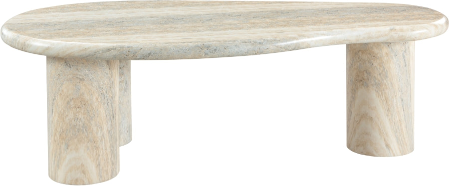 Meridian Furniture - Sassari Travertine Finish Indoor/Outdoor Concrete Coffee Table - 99095Travertine-CT - GreatFurnitureDeal