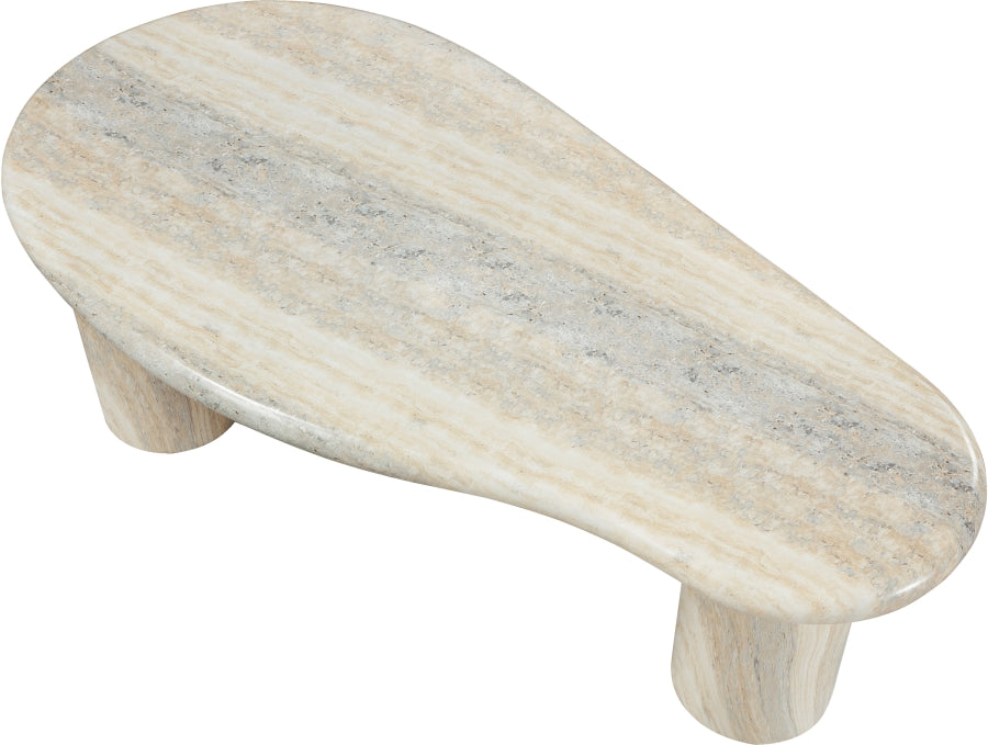 Meridian Furniture - Sassari Travertine Finish Indoor/Outdoor Concrete Coffee Table - 99095Travertine-CT - GreatFurnitureDeal