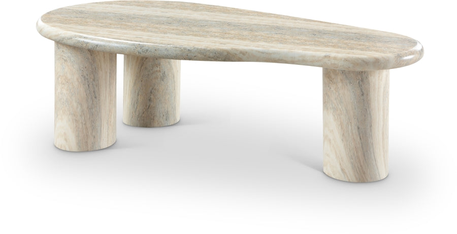 Meridian Furniture - Sassari Travertine Finish Indoor/Outdoor Concrete Coffee Table - 99095Travertine-CT - GreatFurnitureDeal