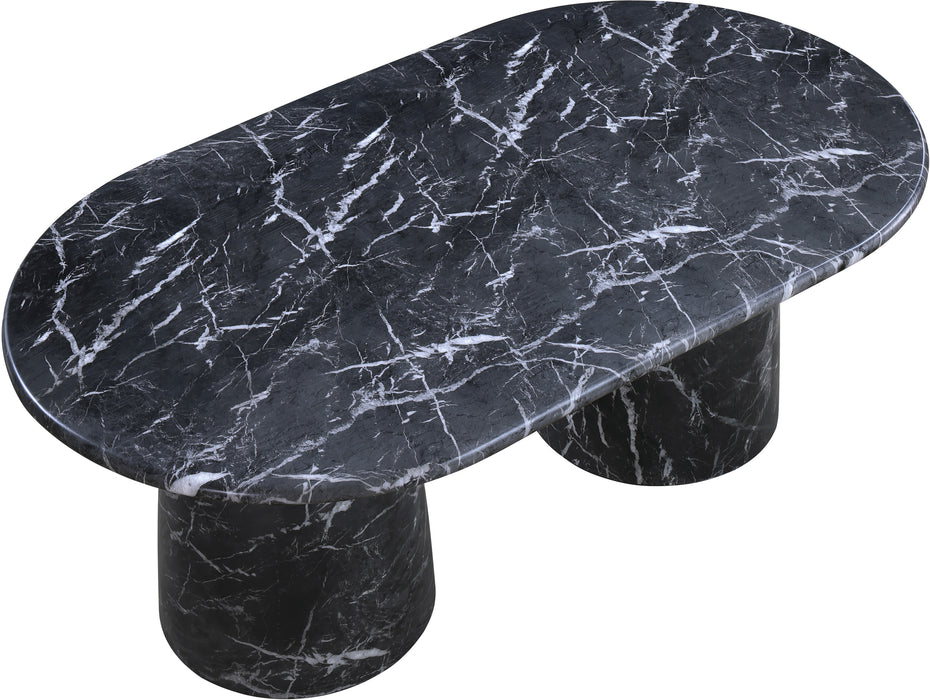 Meridian Furniture - Cosenza 78" Marble Finish Indoor/Outdoor Concrete Dining Table - 702Black-T - GreatFurnitureDeal