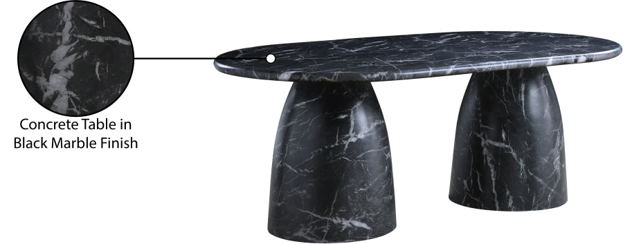 Meridian Furniture - Cosenza 78" Marble Finish Indoor/Outdoor Concrete Dining Table - 702Black-T - GreatFurnitureDeal