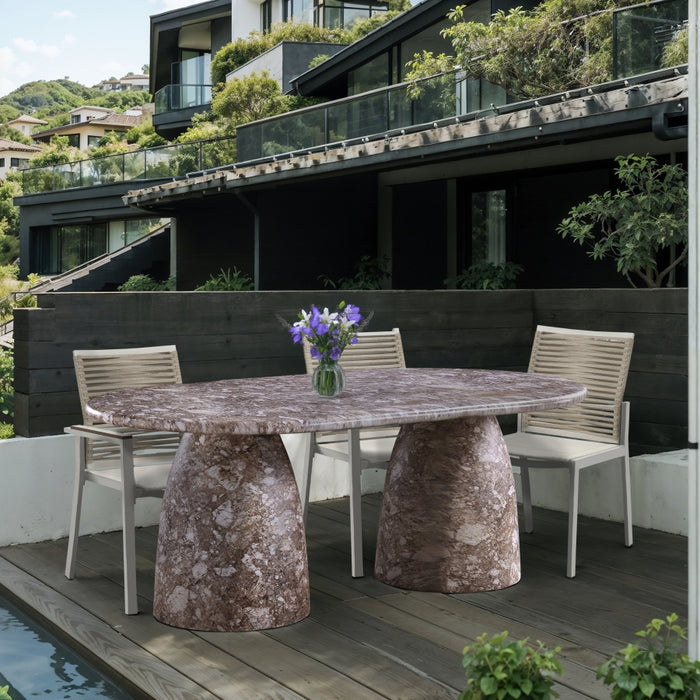 Meridian Furniture - Cosenza 78" Marble Finish Indoor/Outdoor Concrete Dining Table - 702Brown-T - GreatFurnitureDeal