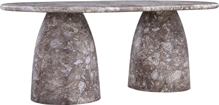 Meridian Furniture - Cosenza 78" Marble Finish Indoor/Outdoor Concrete Dining Table - 702Brown-T - GreatFurnitureDeal