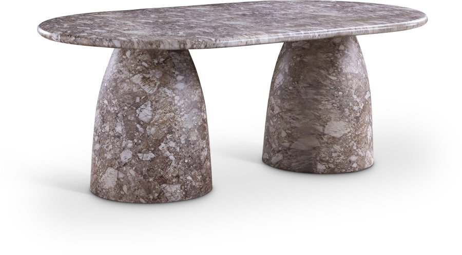 Meridian Furniture - Cosenza 78" Marble Finish Indoor/Outdoor Concrete Dining Table - 702Brown-T - GreatFurnitureDeal