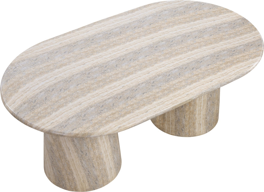 Meridian Furniture - Cosenza 78" Marble Finish Indoor/Outdoor Concrete Dining Table - 702Travertine-T - GreatFurnitureDeal