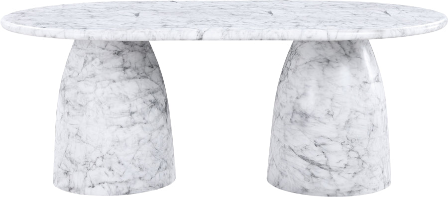 Meridian Furniture - Cosenza 78" Marble Finish Indoor/Outdoor Concrete Dining Table - 702White-T - GreatFurnitureDeal