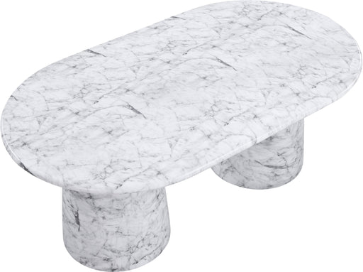 Meridian Furniture - Cosenza 78" Marble Finish Indoor/Outdoor Concrete Dining Table - 702White-T - GreatFurnitureDeal