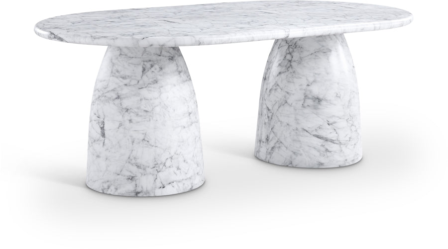 Meridian Furniture - Cosenza 78" Marble Finish Indoor/Outdoor Concrete Dining Table - 702White-T - GreatFurnitureDeal