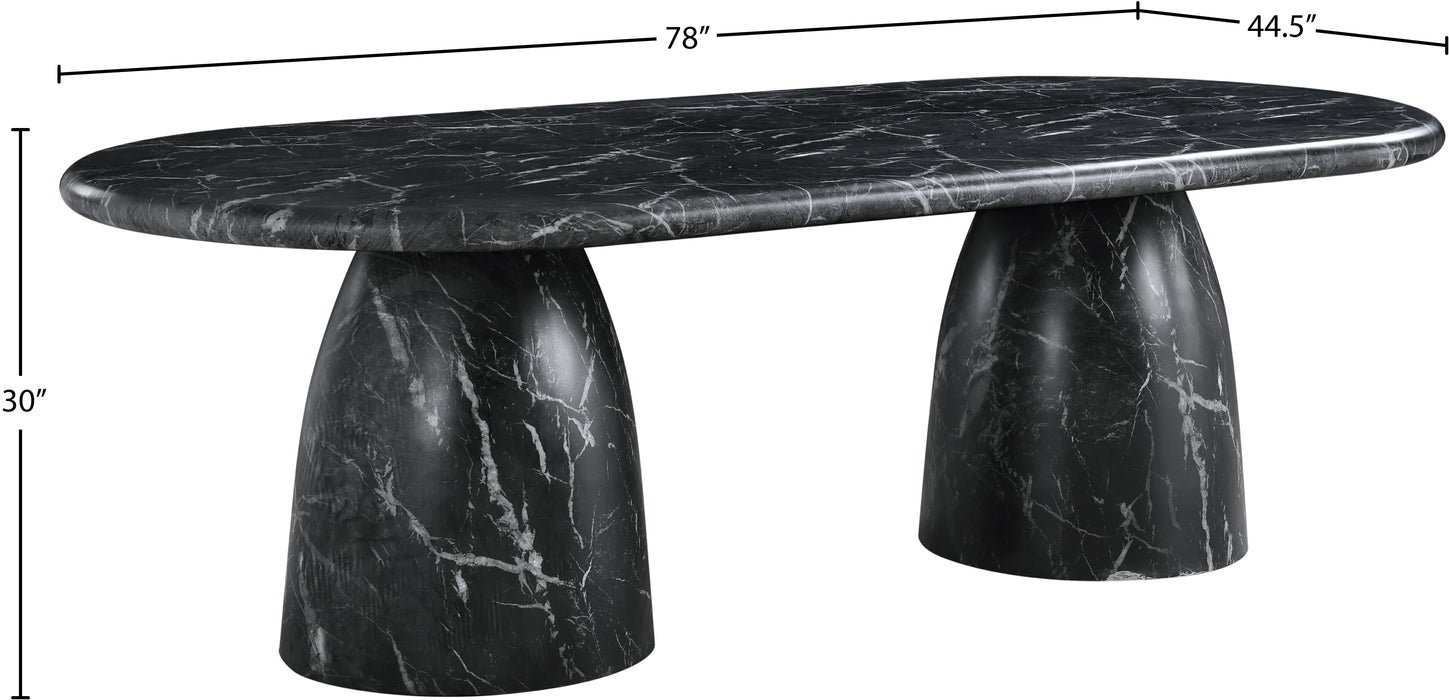 Meridian Furniture - Cosenza 96" Marble Finish Indoor/Outdoor Concrete Dining Table - 708Black-T - GreatFurnitureDeal