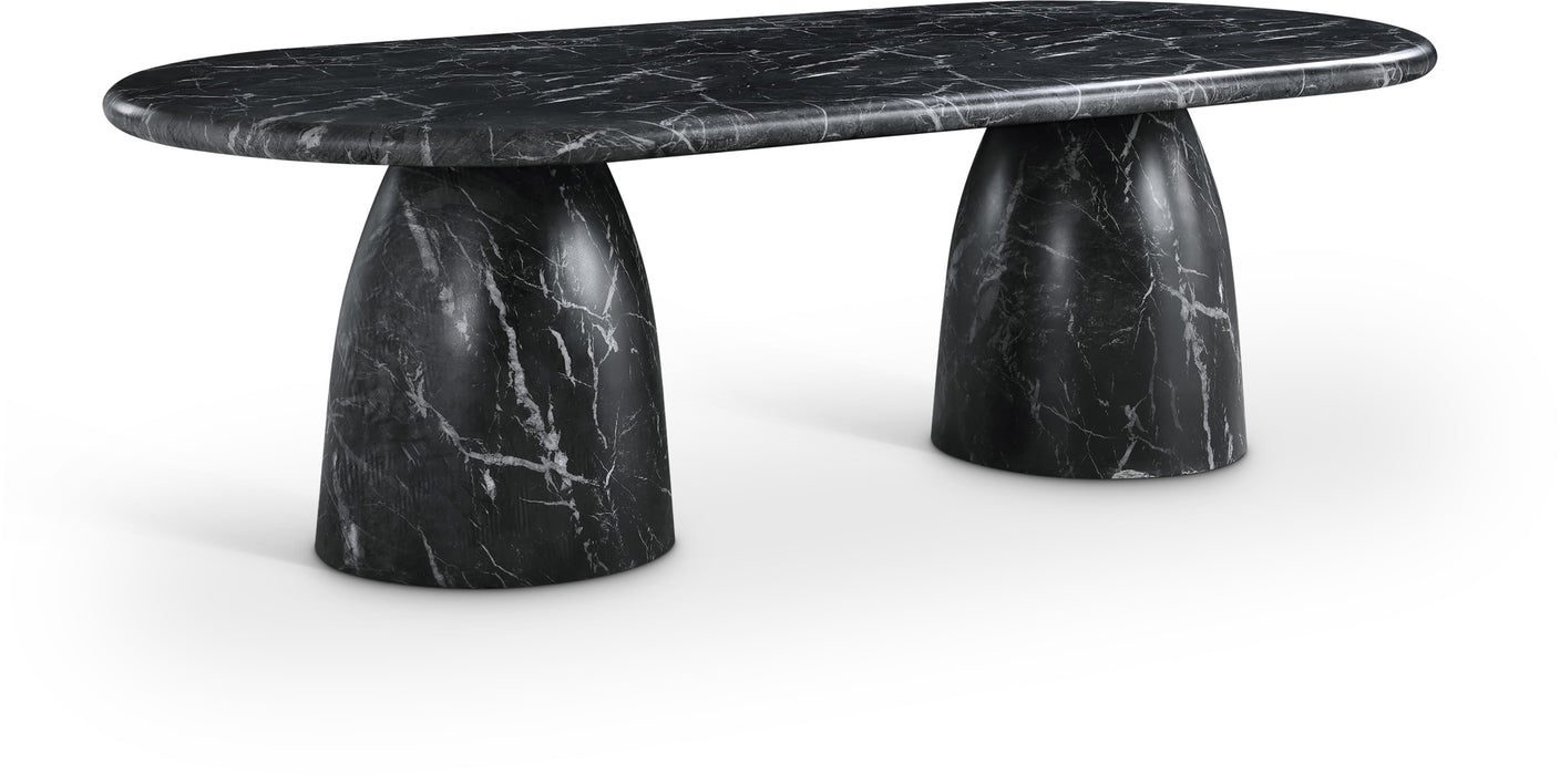 Meridian Furniture - Cosenza 96" Marble Finish Indoor/Outdoor Concrete Dining Table - 708Black-T - GreatFurnitureDeal