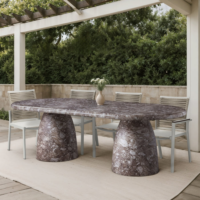 Meridian Furniture - Cosenza 96" Marble Finish Indoor/Outdoor Concrete Dining Table - 708Brown-T - GreatFurnitureDeal