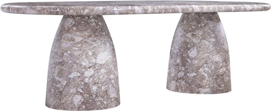 Meridian Furniture - Cosenza 96" Marble Finish Indoor/Outdoor Concrete Dining Table - 708Brown-T - GreatFurnitureDeal