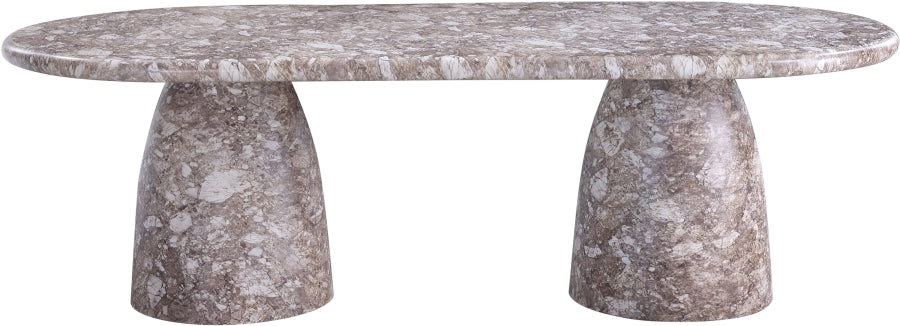 Meridian Furniture - Cosenza 96" Marble Finish Indoor/Outdoor Concrete Dining Table - 708Brown-T - GreatFurnitureDeal