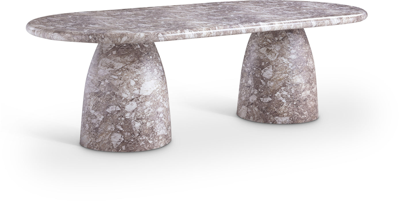 Meridian Furniture - Cosenza 96" Marble Finish Indoor/Outdoor Concrete Dining Table - 708Brown-T - GreatFurnitureDeal